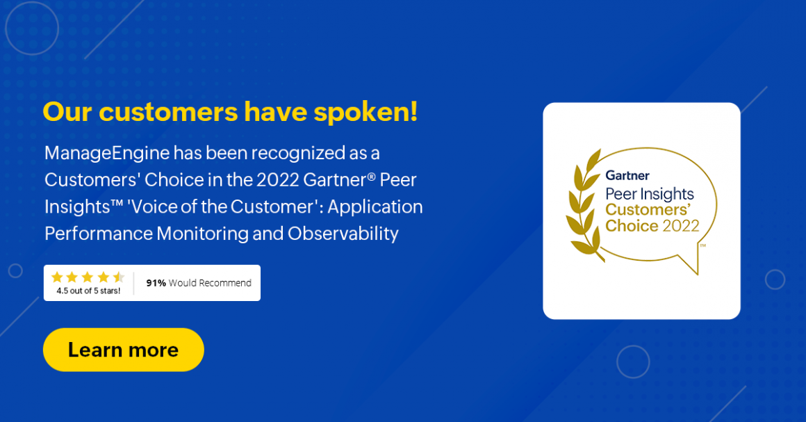 Manageengine Named A Gartner Peer Insights Customers Choice For