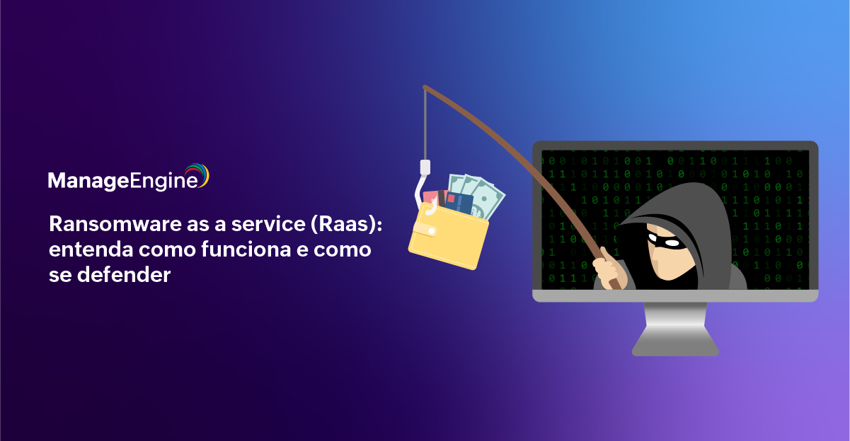 fundo degrade azul, do lado direito há um ladrão com uma vara de pescar com dinheiros e arquivos