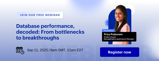 Webinar banner: Database performance decoded – From bottlenecks to breakthroughs, September 11, 2025