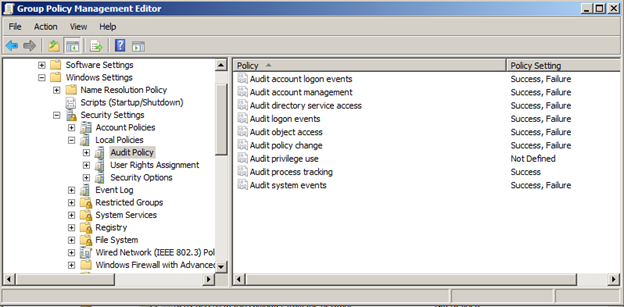 user rights assignment windows server