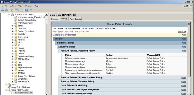 How to check Active Directory password policy