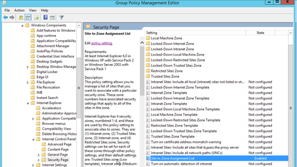 zone assignments group policy
