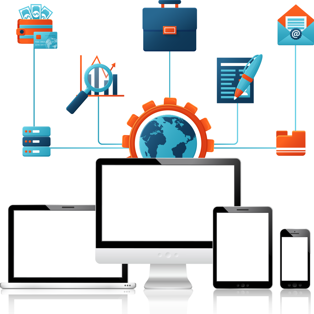 Desktop central. Mobile device Management логотип черно белое.