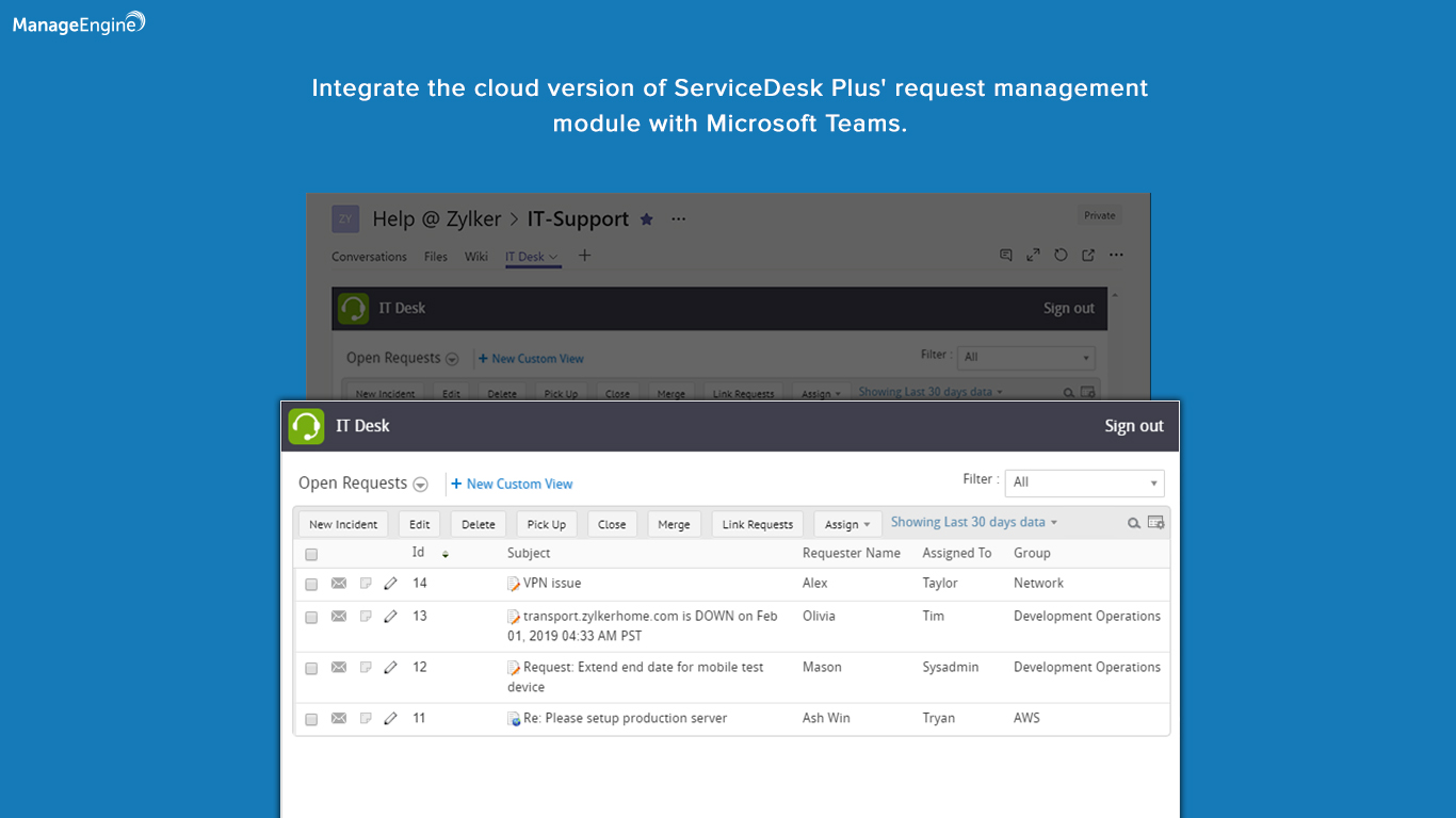 Introducing Servicedesk Plus Cloud For Microsoft Teams Manageengine Blog