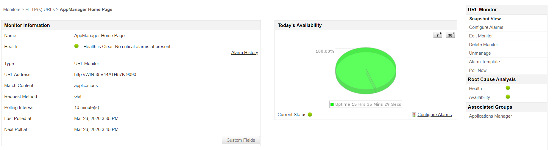 Monitor your Website's Availability - ManageEngine Applications Manager