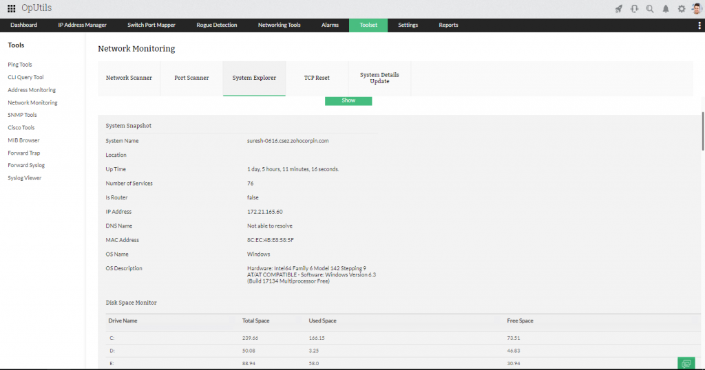 Network Utility Tool - ManagEngine OpUtils