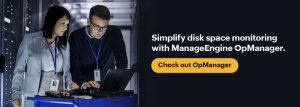 OpManager disk space monitor