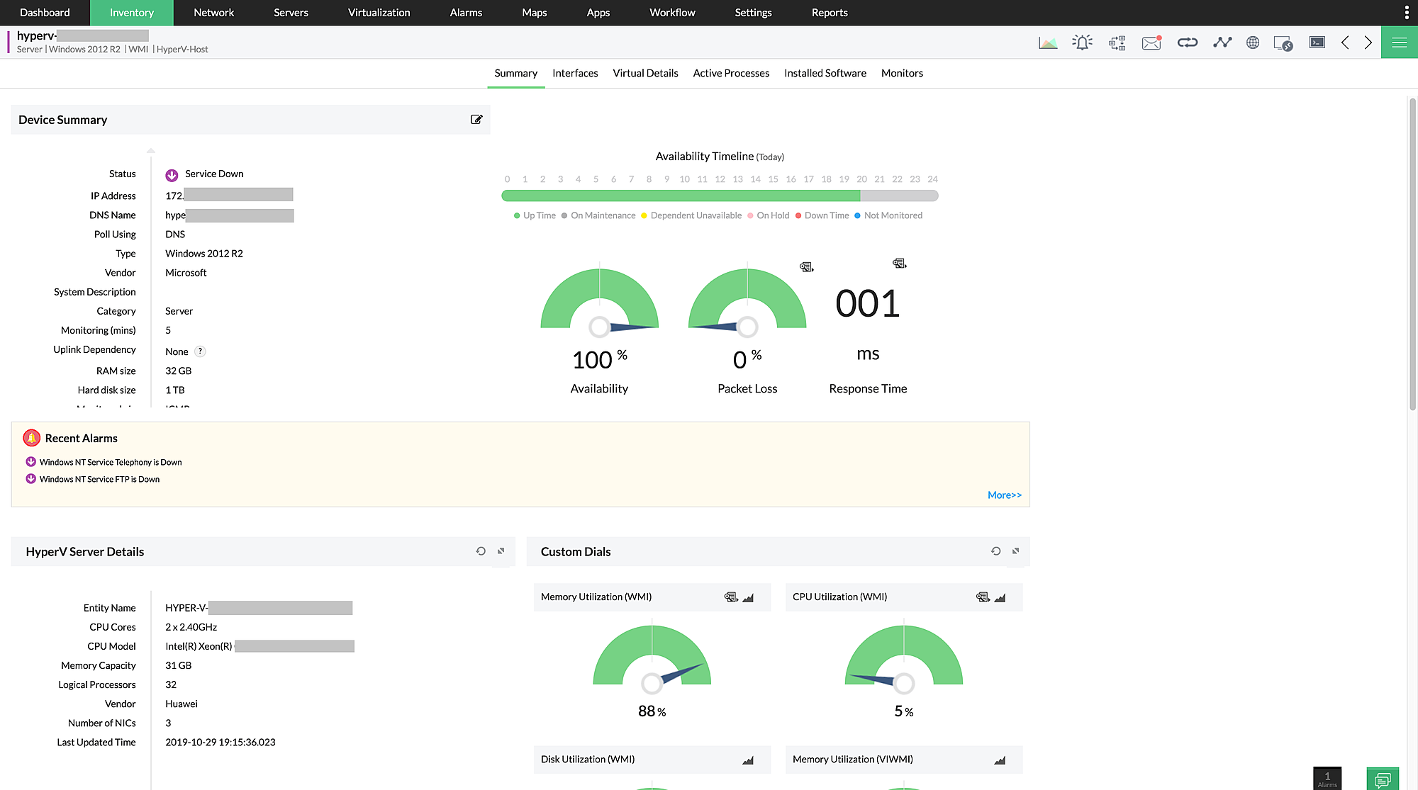 Hyper-V Performance Monitoring - ManageEngine OpManager