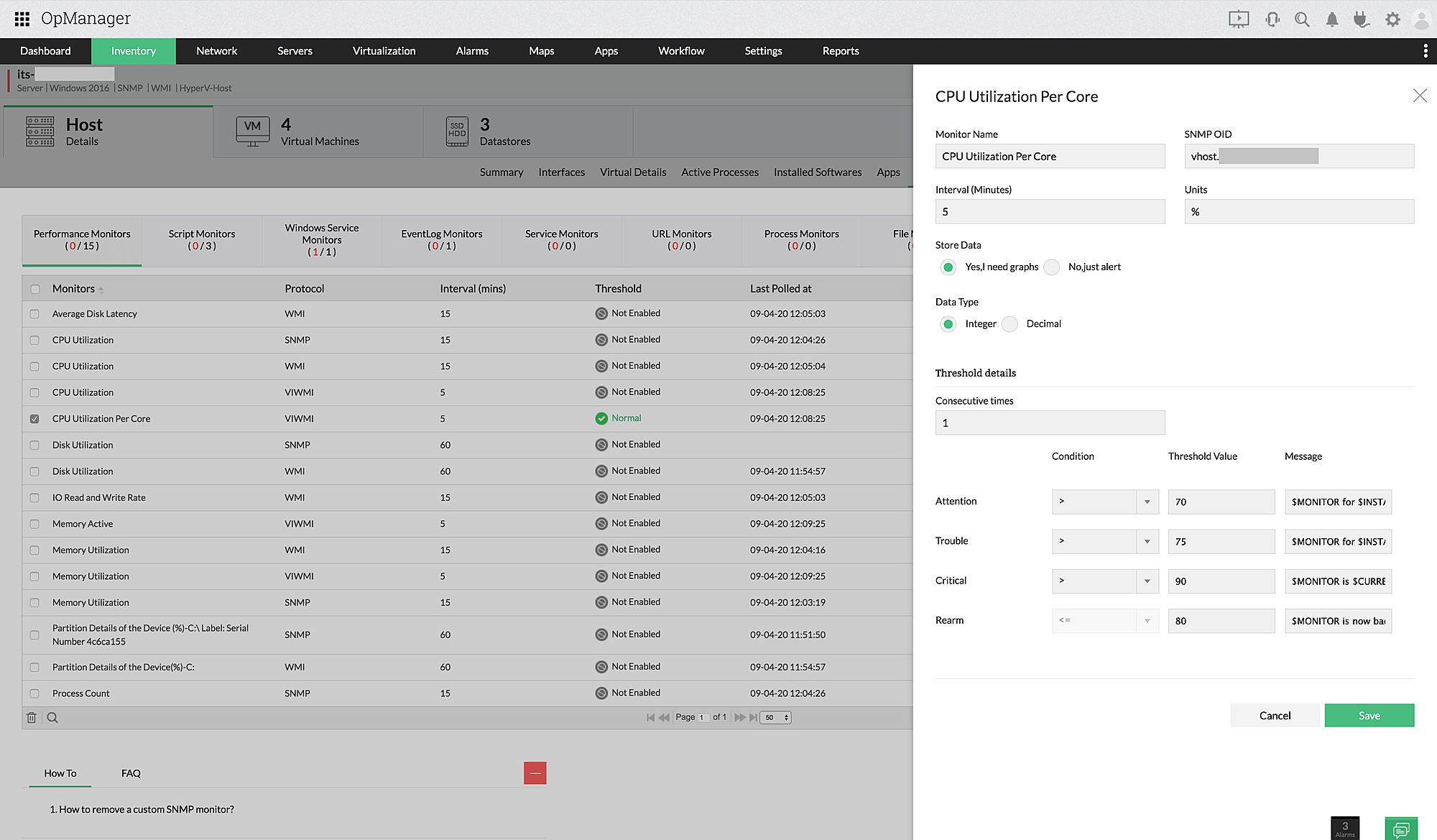 Hyper-V Performance Monitoring Tool - ManageEngine OpManager