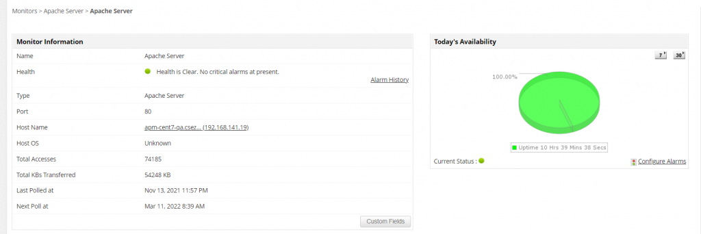 Apache Web Server Monitoring - ManageEngine Applications Manager