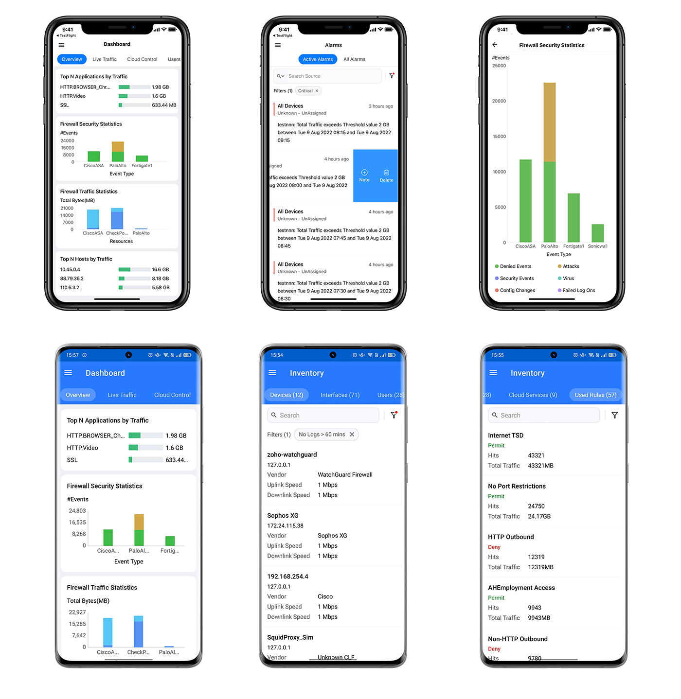 Launching ManageEngine Firewalls Analyzer's mobile app