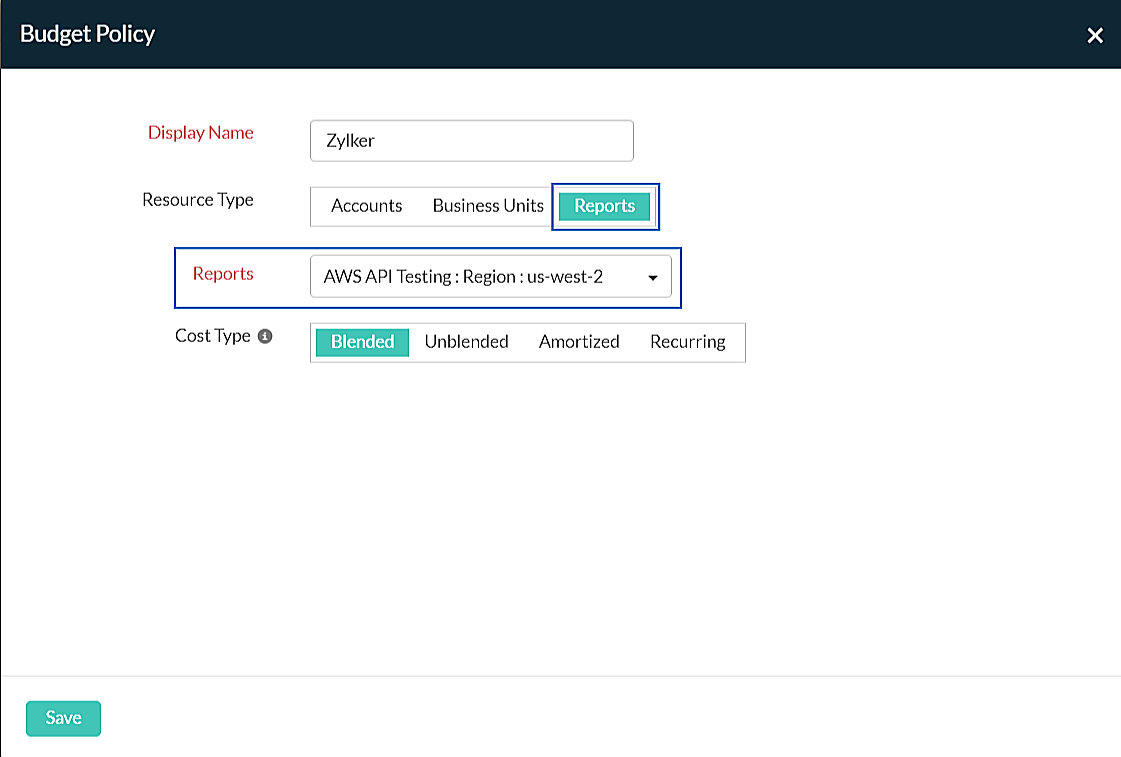 Budget Reports in CloudSpend