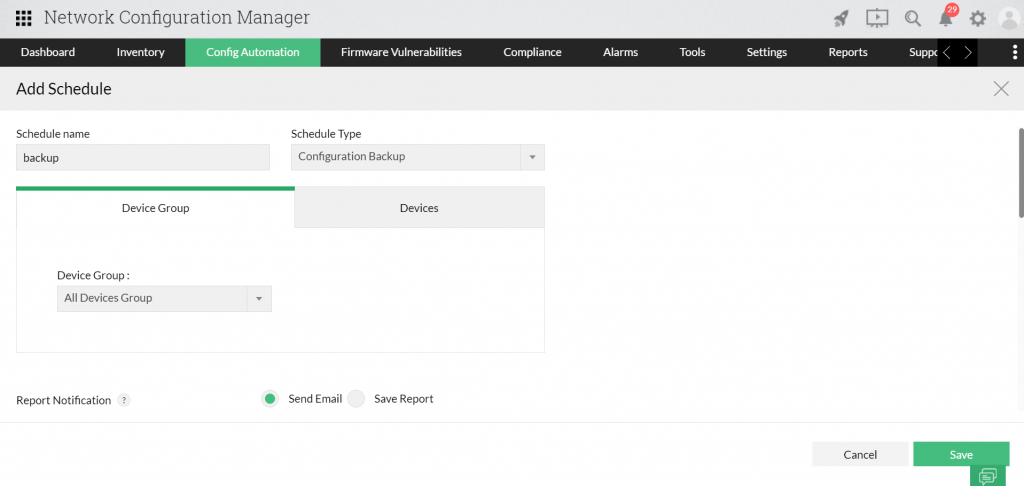 Network backup tool - Scheduled backup