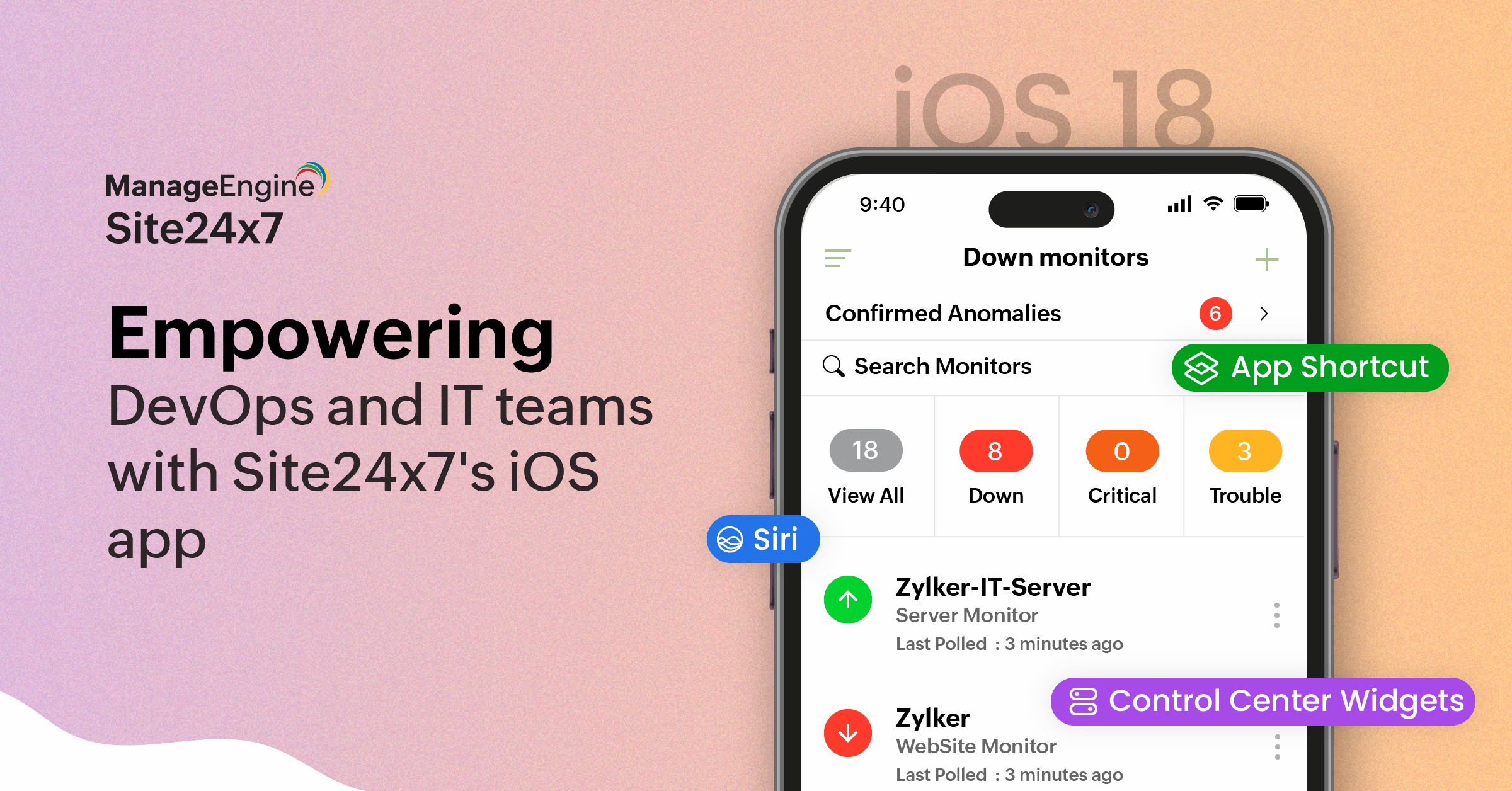 Site24x7 iOS app