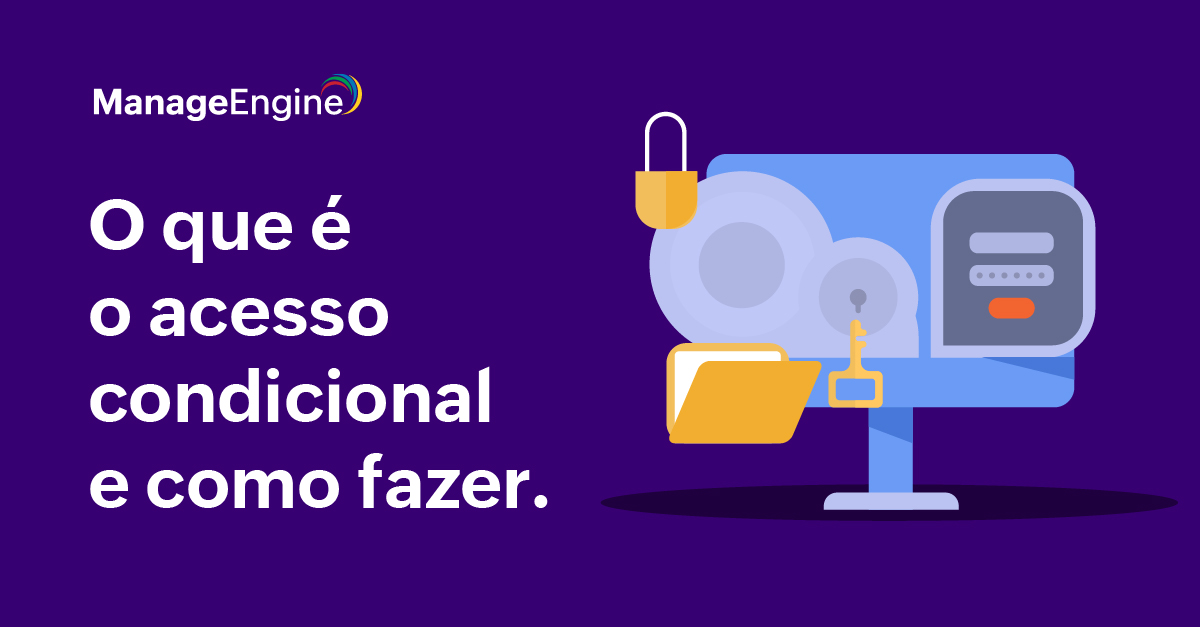 Arte trabalhada com elementos para remeter ao tema de acesso condicional.