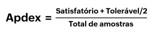 Fórmula para calcular a Apdex.