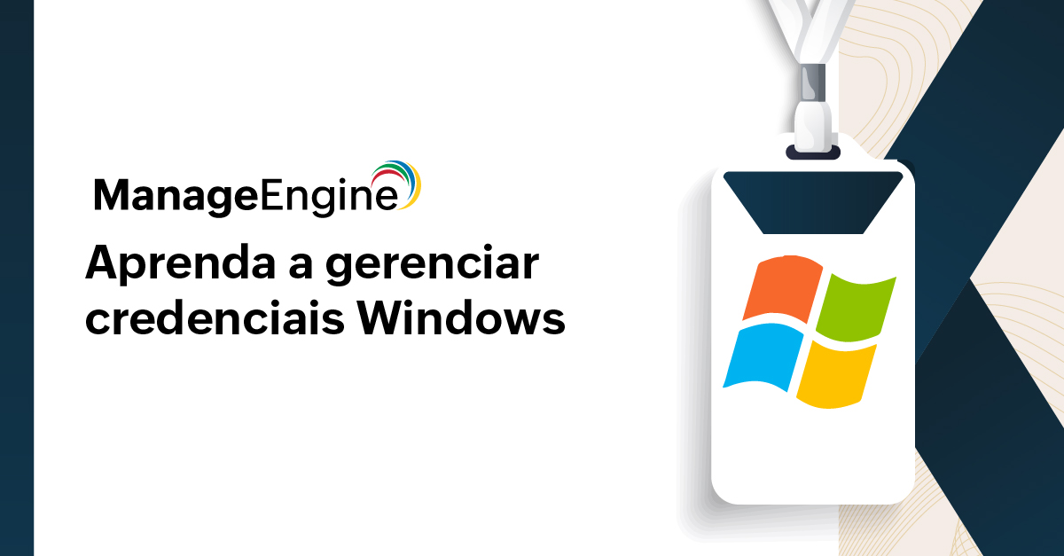 Imagem ilustrativa representando uma credencial com a logo Windows na frente.